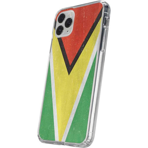 Guyana Flag Distressed iPhone 11 Pro Clear Case